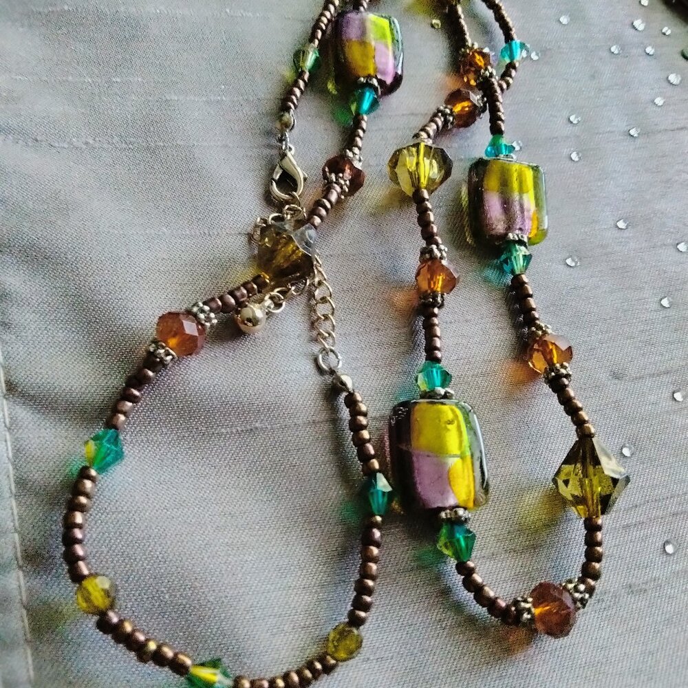 Necklace with beautiful beads - colorful
